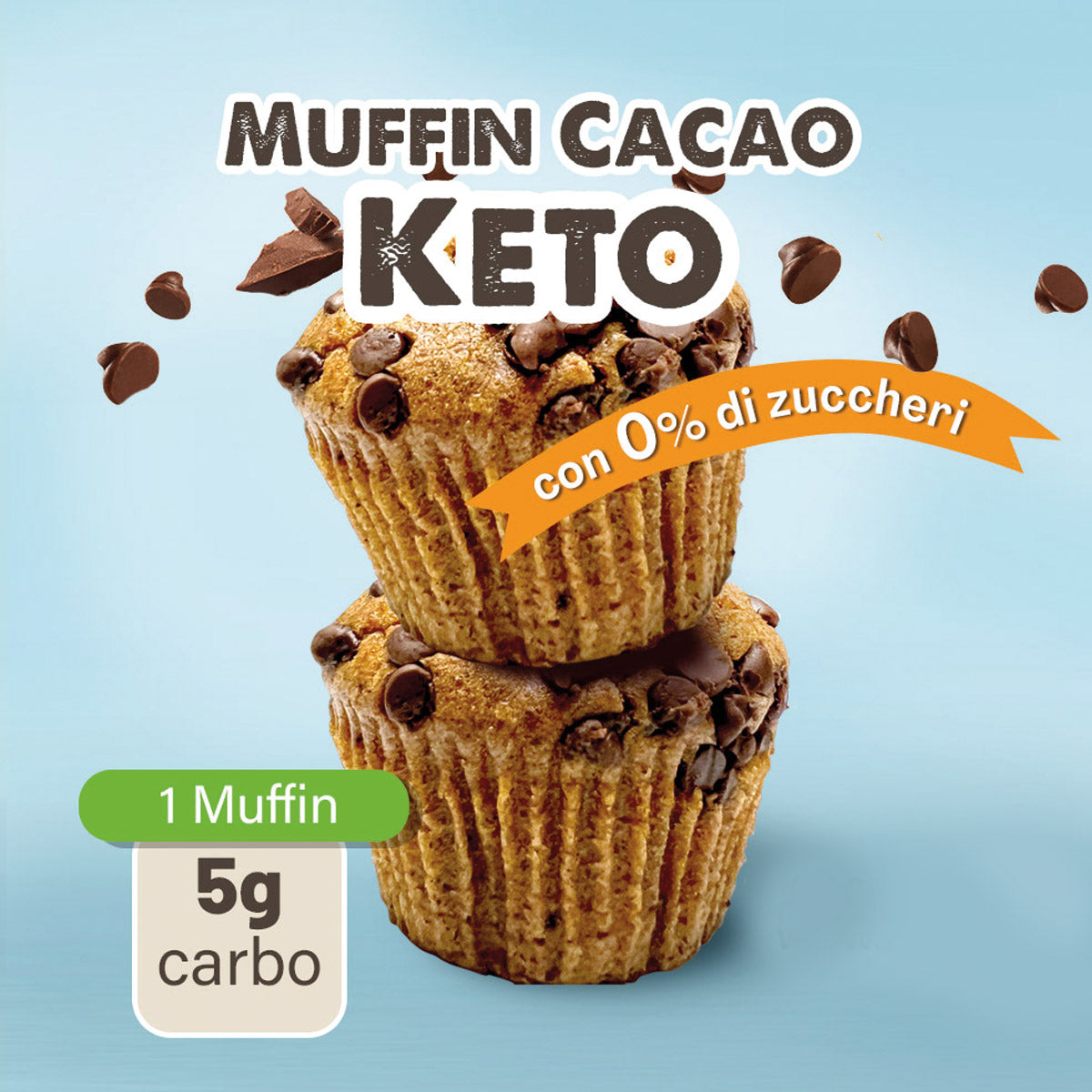 Keto Muffin Mix: 4 Keto Vanilla Muffins + 4 Keto Cocoa Muffins (8pcsx50gr)-2