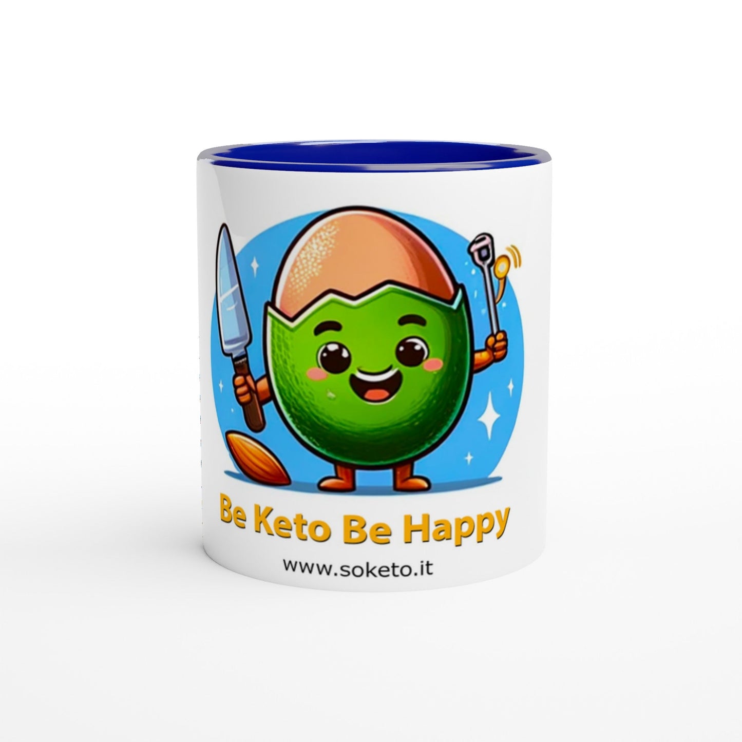 350ml "Be Keto Be Happy" Mug with Colored Interior - Start the Day with Style and Health-1