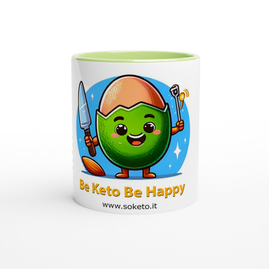 350ml "Be Keto Be Happy" Mug with Colored Interior - Start the Day with Style and Health-0