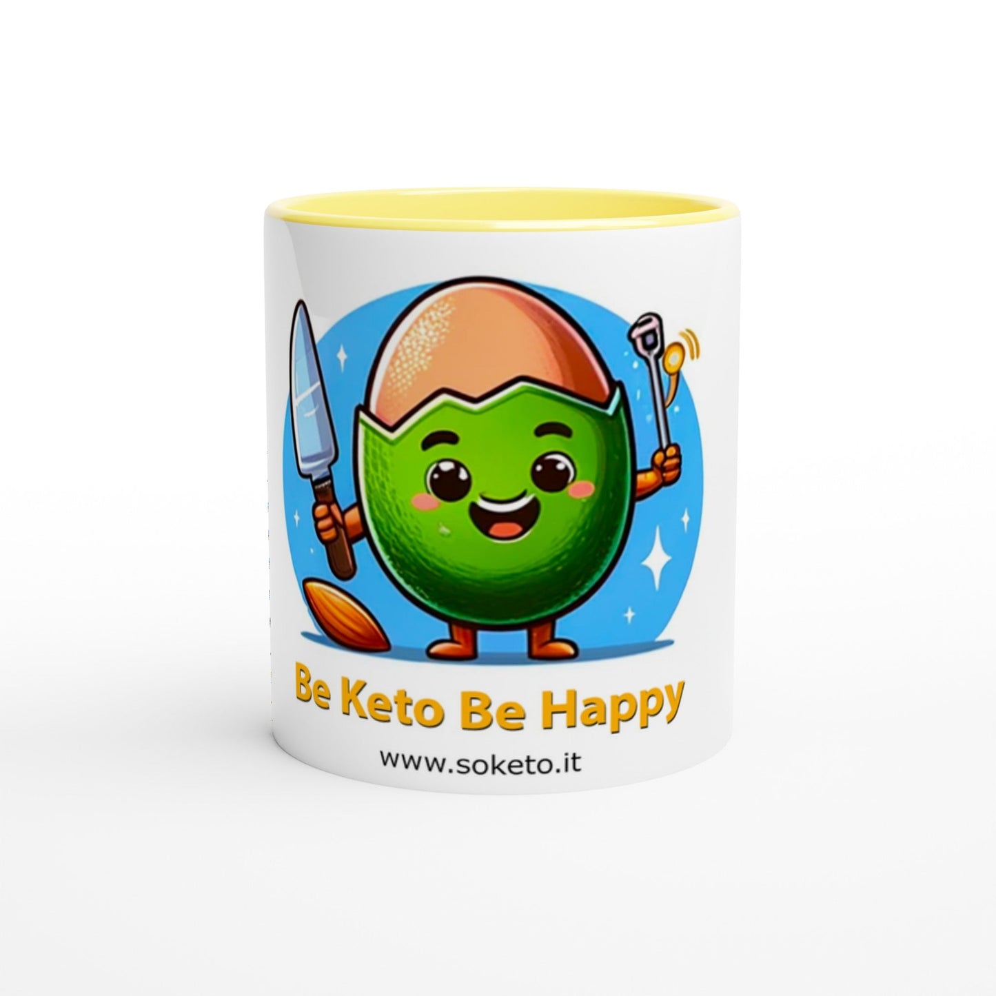 350ml "Be Keto Be Happy" Mug with Colored Interior - Start the Day with Style and Health-3