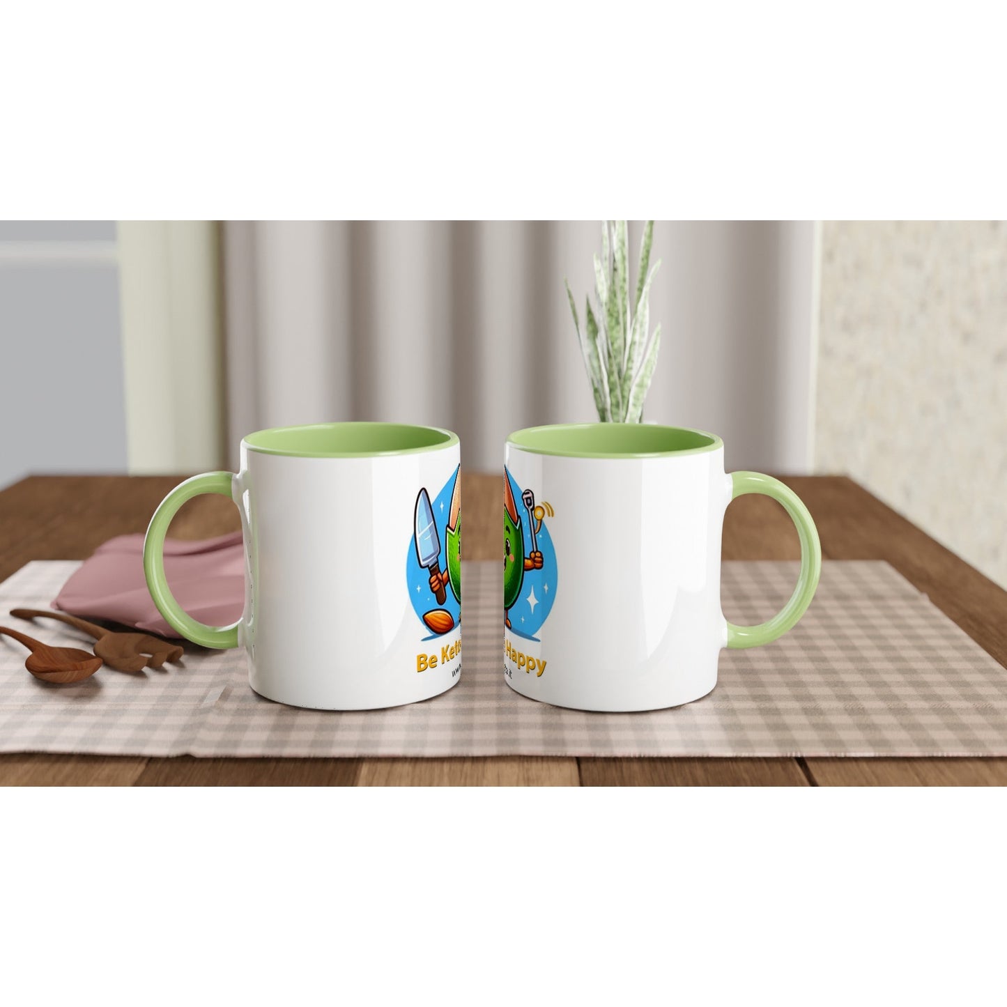 350ml "Be Keto Be Happy" Mug with Colored Interior - Start the Day with Style and Health-10