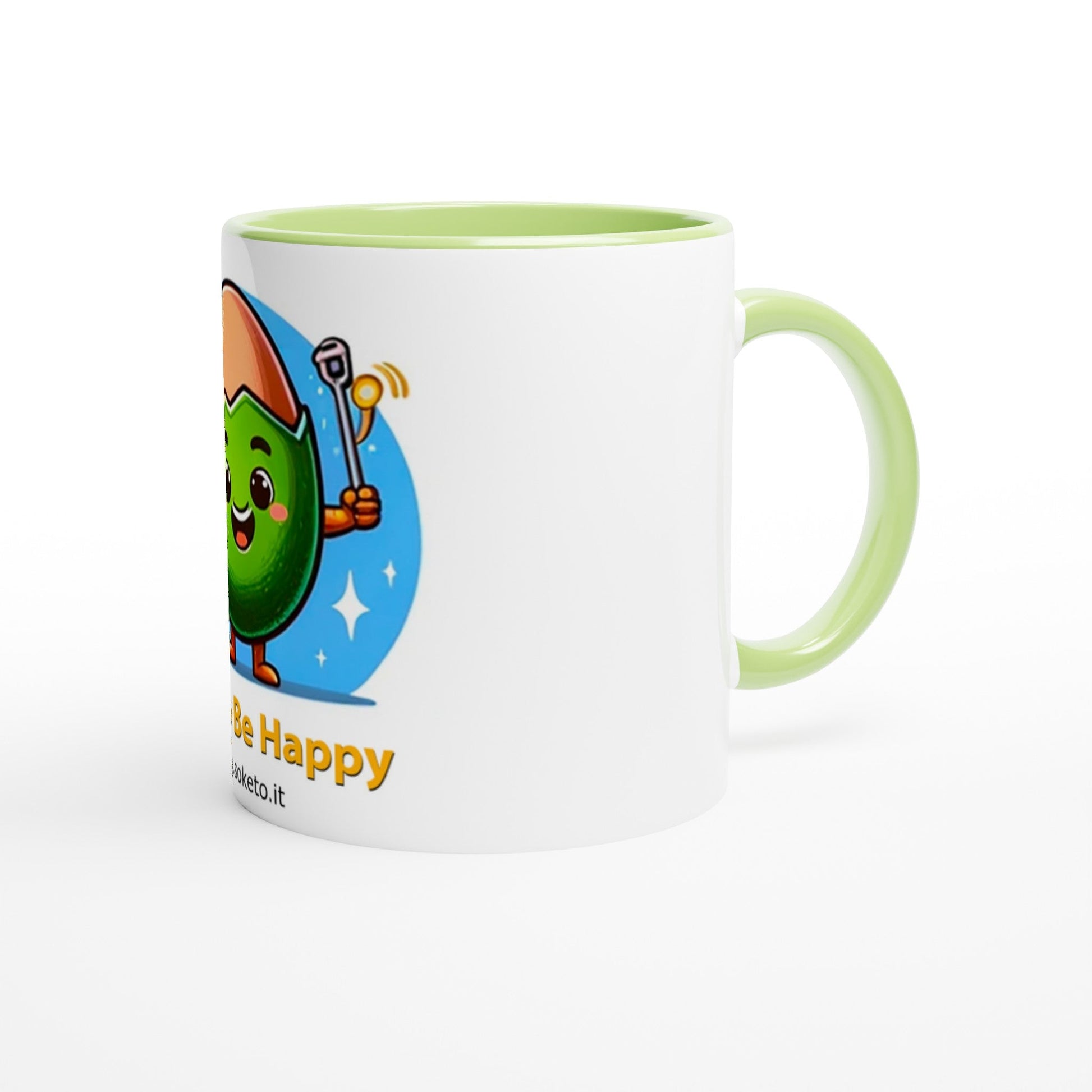350ml "Be Keto Be Happy" Mug with Colored Interior - Start the Day with Style and Health-6