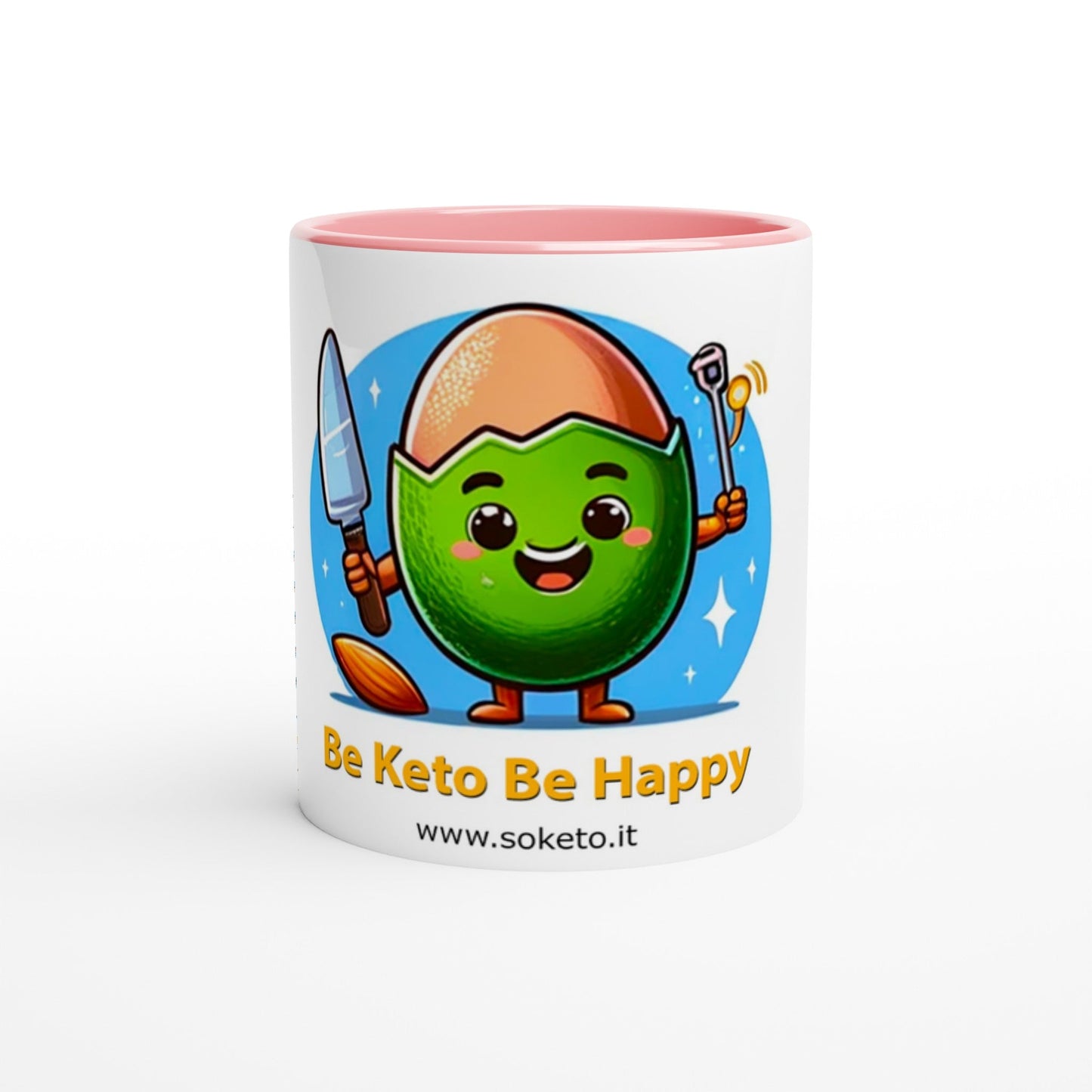 350ml "Be Keto Be Happy" Mug with Colored Interior - Start the Day with Style and Health-5