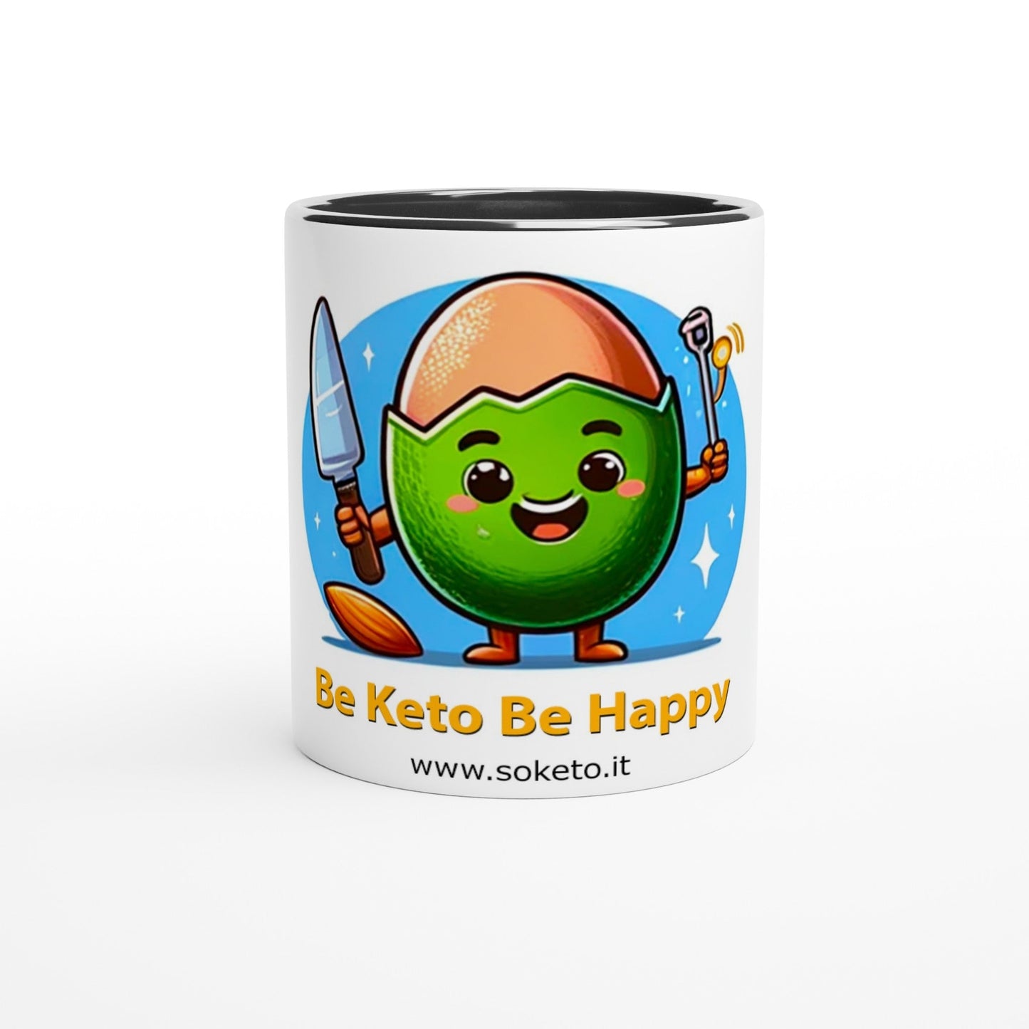 350ml "Be Keto Be Happy" Mug with Colored Interior - Start the Day with Style and Health-4