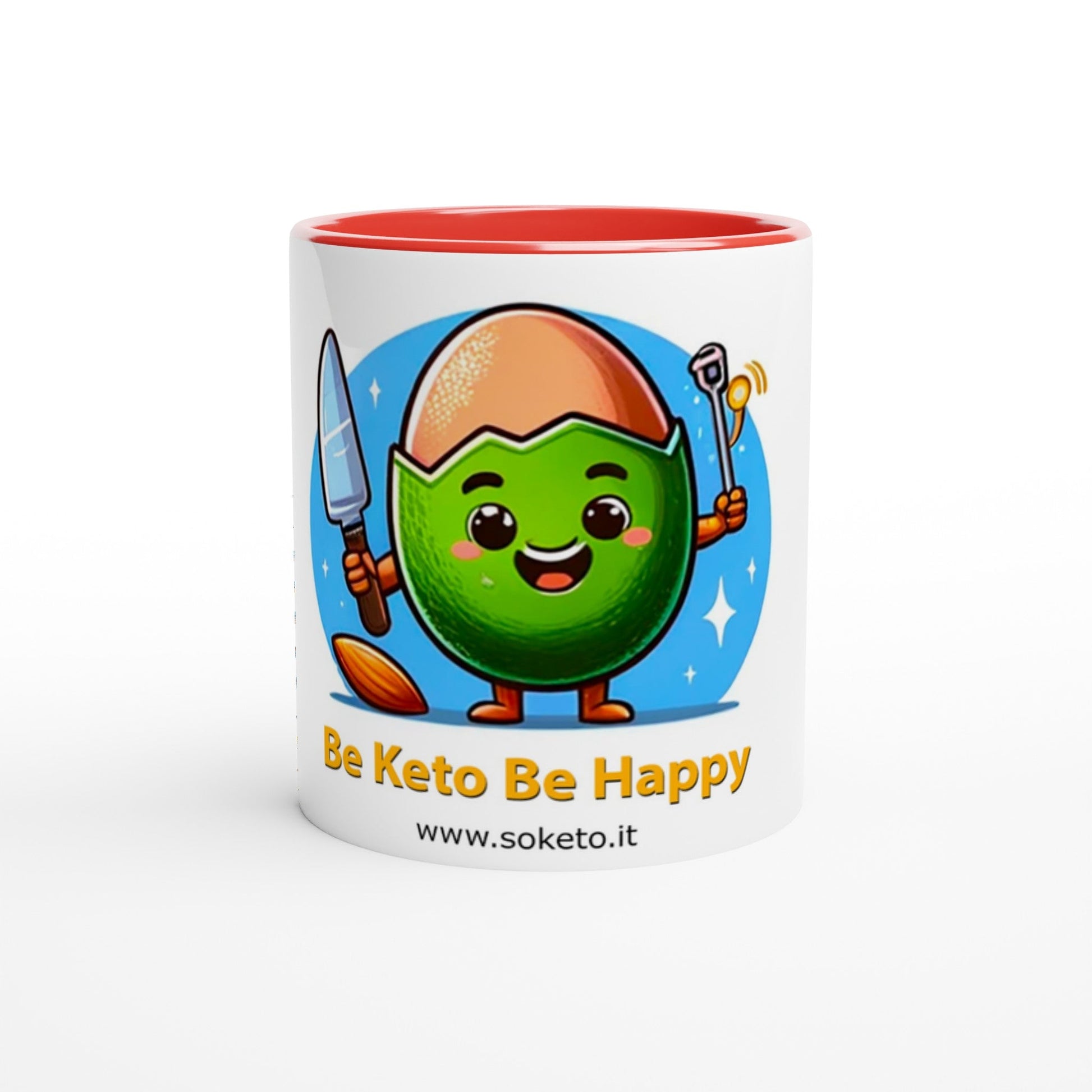 350ml "Be Keto Be Happy" Mug with Colored Interior - Start the Day with Style and Health-2