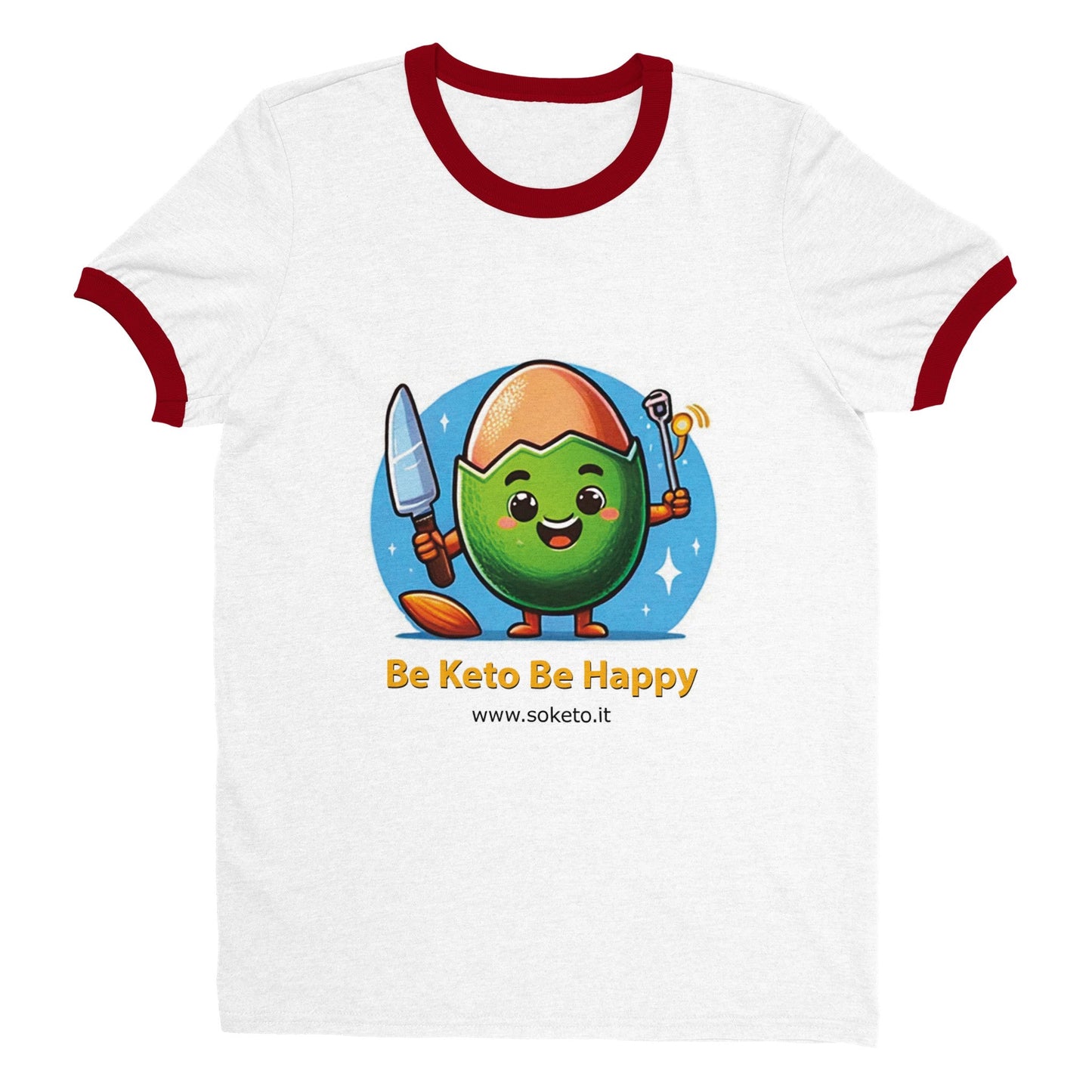 Unisex "Be Keto Be Happy" T-shirt with colored border-0