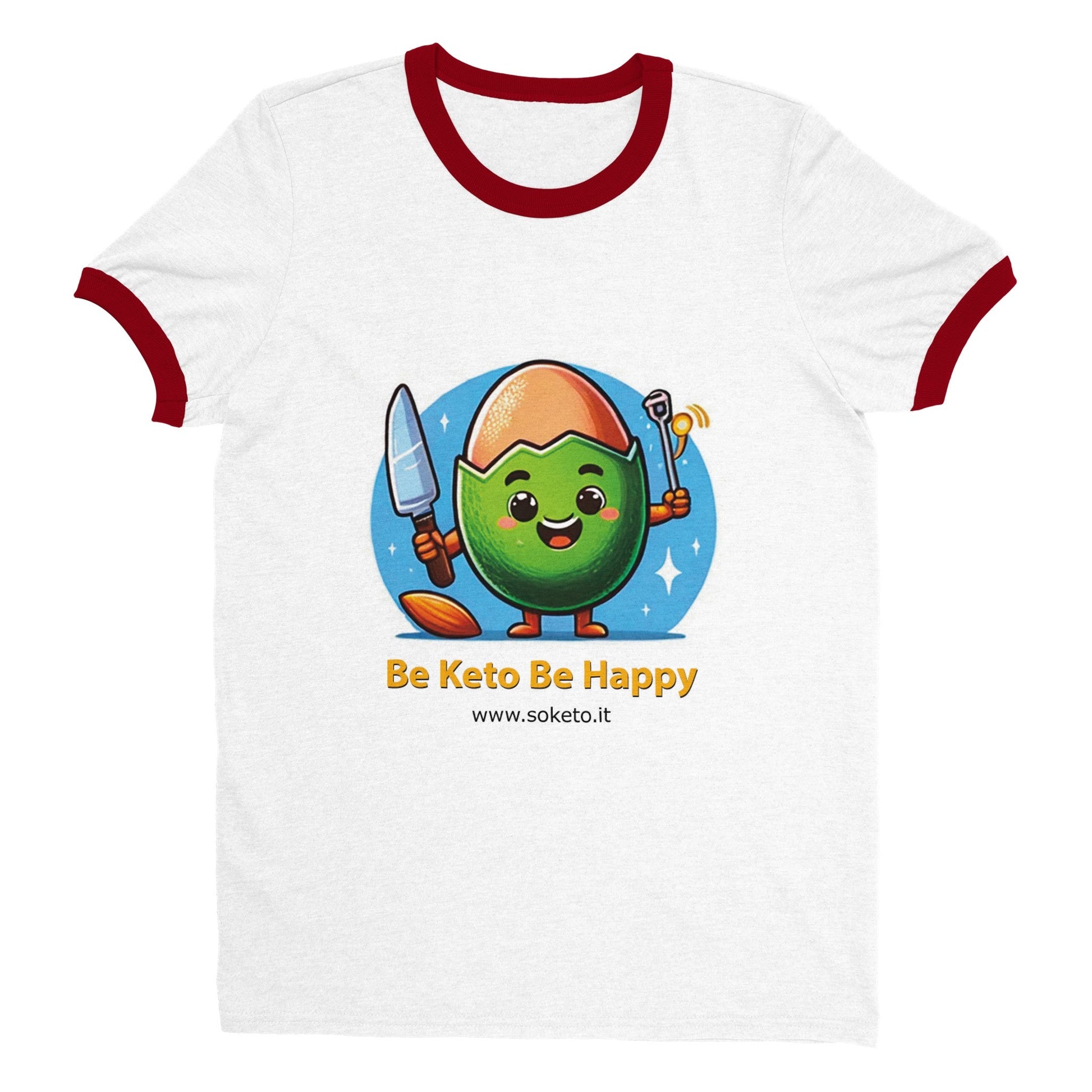 Unisex "Be Keto Be Happy" T-shirt with colored border-0