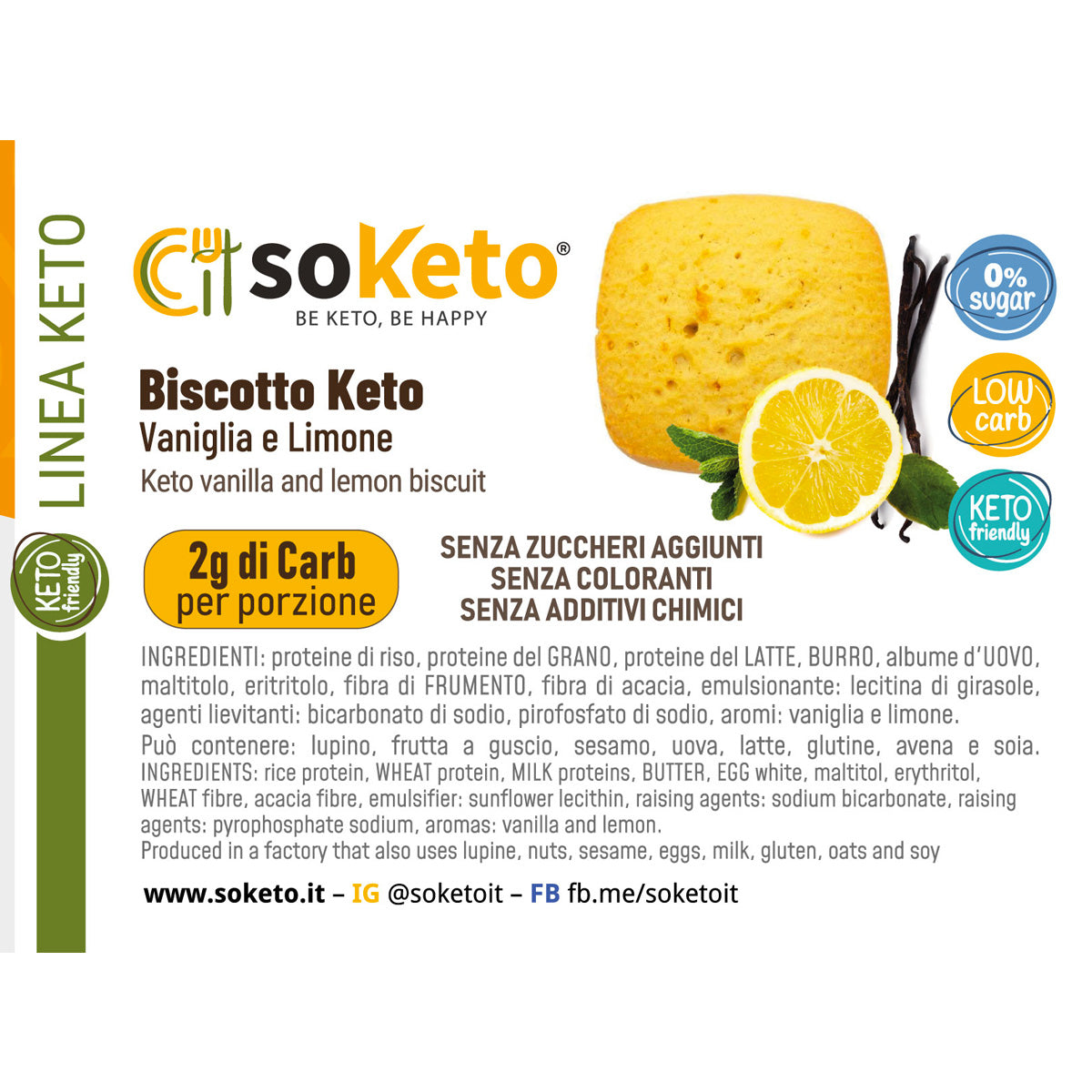 Keto Vanilla and Lemon Cookies (50g)-2