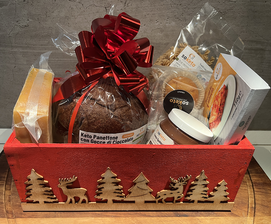 Ketogenic and low carb "Slitta" CHRISTMAS BASKET with Parmigiano Reggiano di Fossa-0