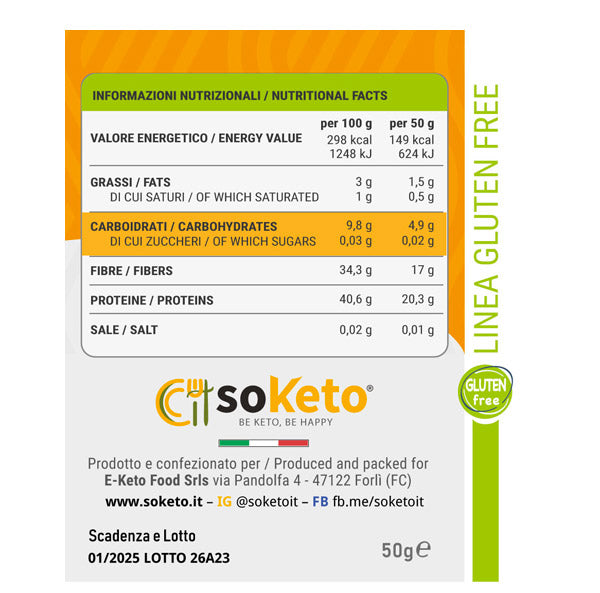 KETO Penne GLUTEN FREE 0% sugars - 50gr-1